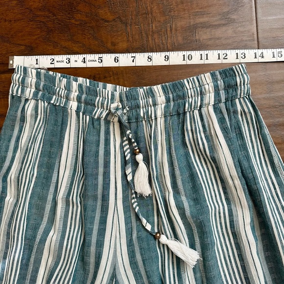 Angie Teal Striped Tiered Wide Leg Pants - Picture 9 of 11